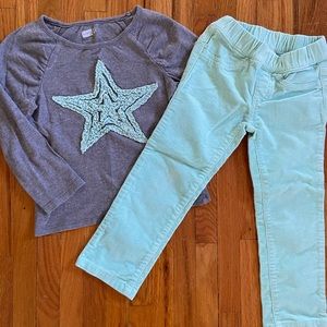 Girls sz 3t matching outfit corduroy pants & top